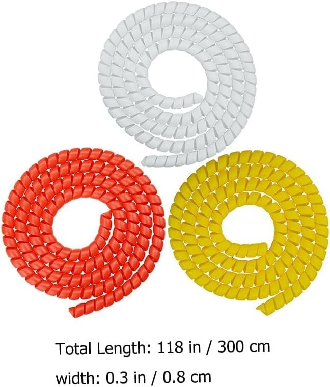 3Pcs Cable Protector,1.55M Spiral Data Cable Protective Sleeve,Flexible Cable...