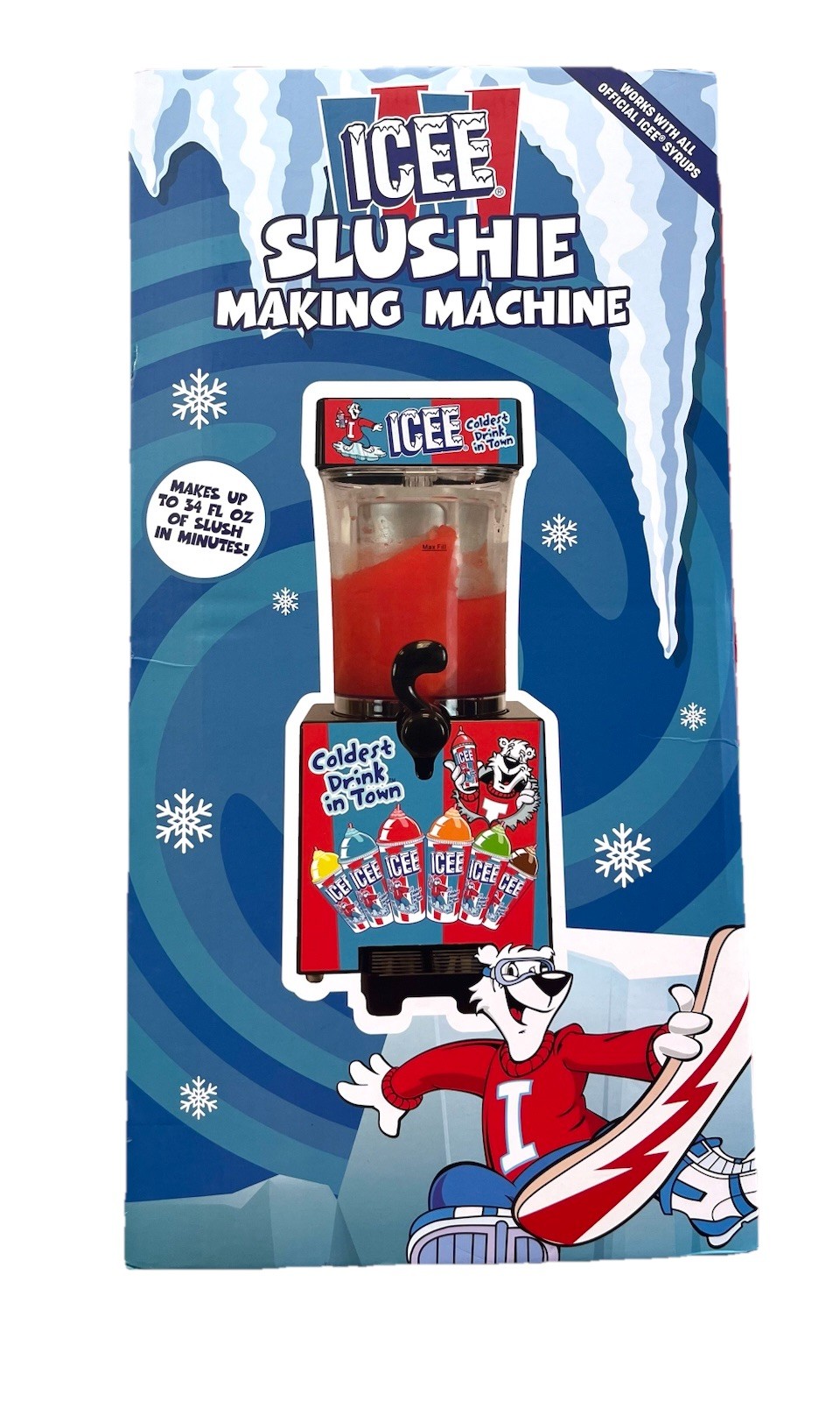 Fizz Creations ICEE Slushie Machine Home Countertop Slushy Maker 34oz