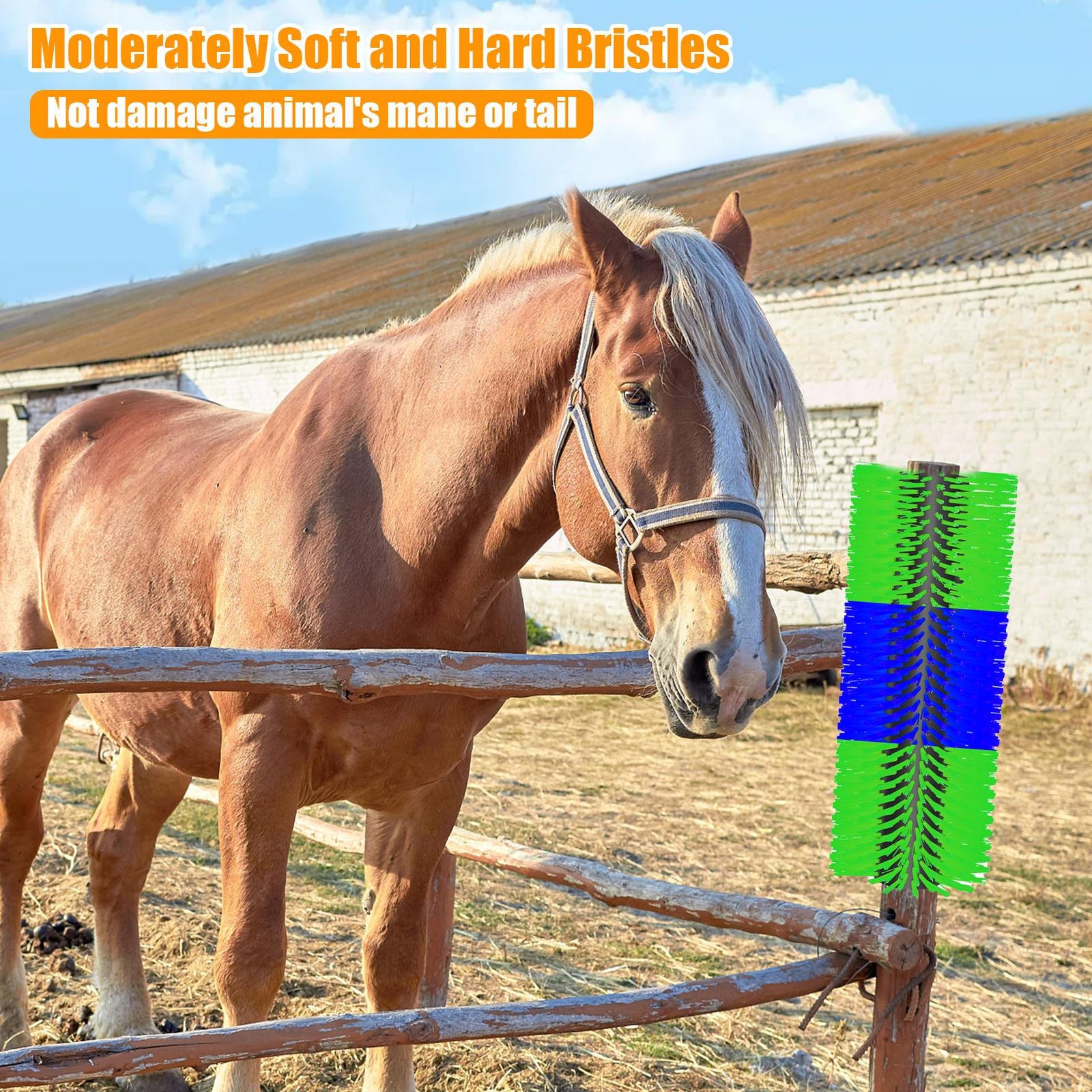 Livestock Scratching Brush for Back Itch Relief, Grooming & Scratching Post Brus