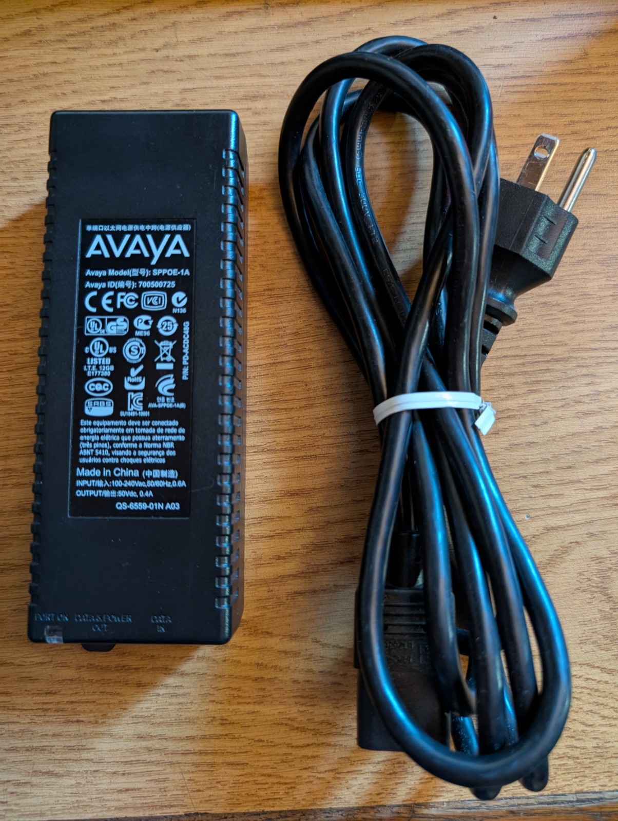 Avaya SPPOE-1A IP Phone PoE Power Injector Supply #W4869
