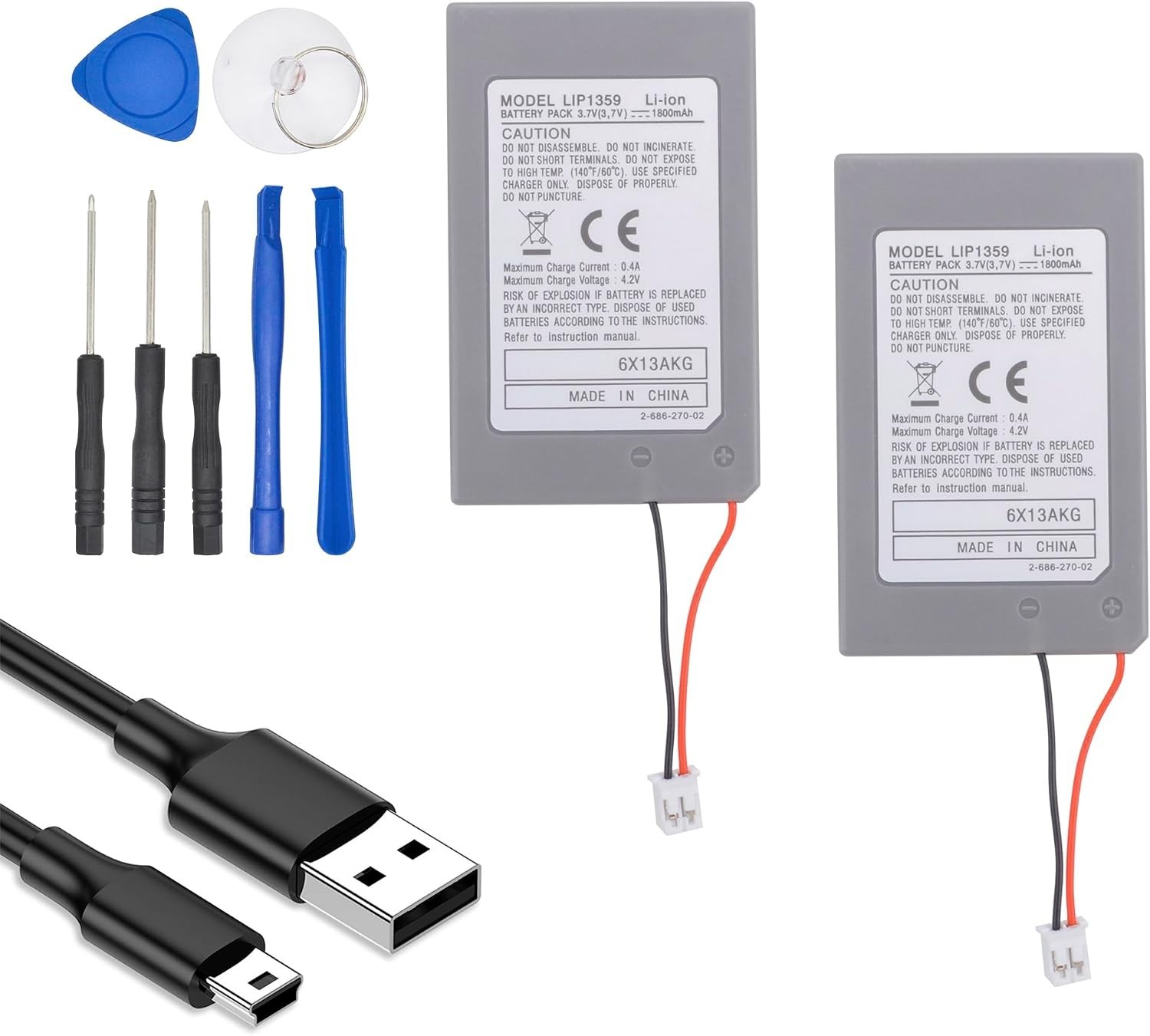 LIP1359 PS3 Controller Battery Replacement: 2 Pack Battery Upgrade for Sony D ✅