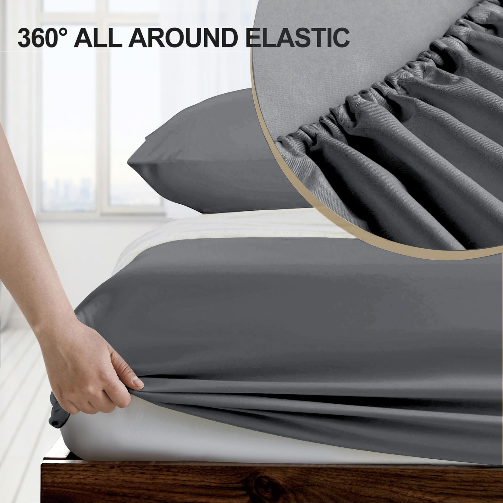 Queen Fitted Sheet - Hotel Quality, Ultra Soft & Breathable Brushed Microfibe...