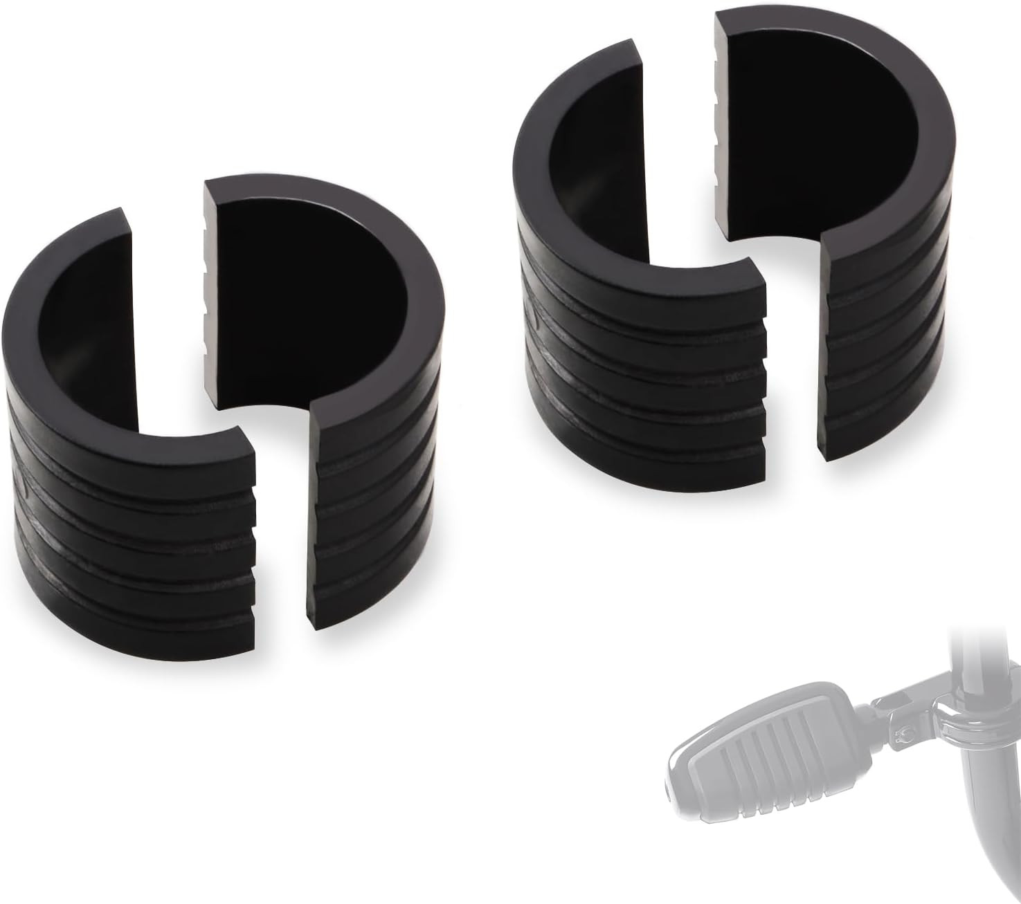 Universal Motorcycle Highway Peg Mount Spacers/Rubber Bushings, Convert 1.25'' F