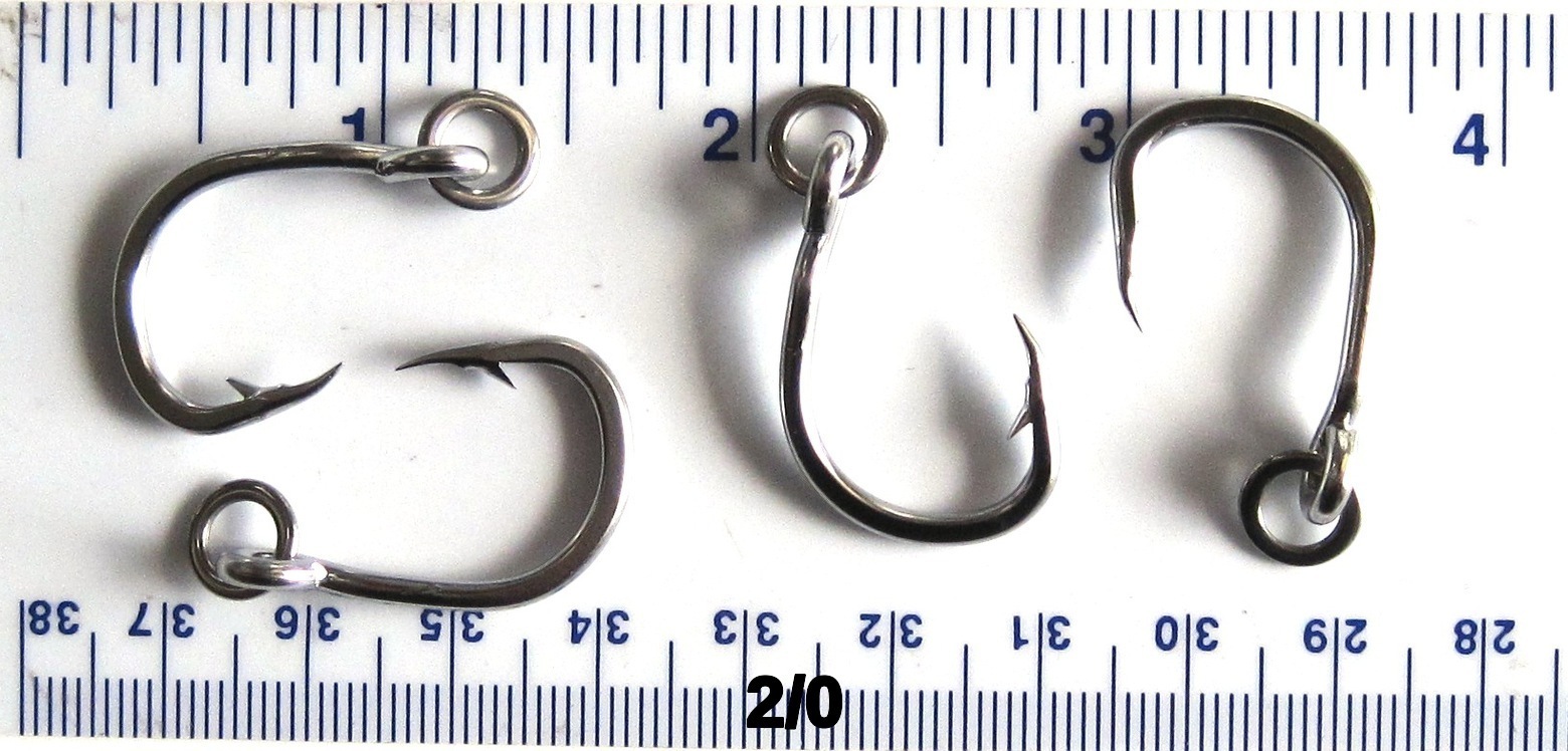 GT 5105R Stainless Steel Ringed Gorilla Live Bait Fishing Fish Hooks 2/0 and 3/0