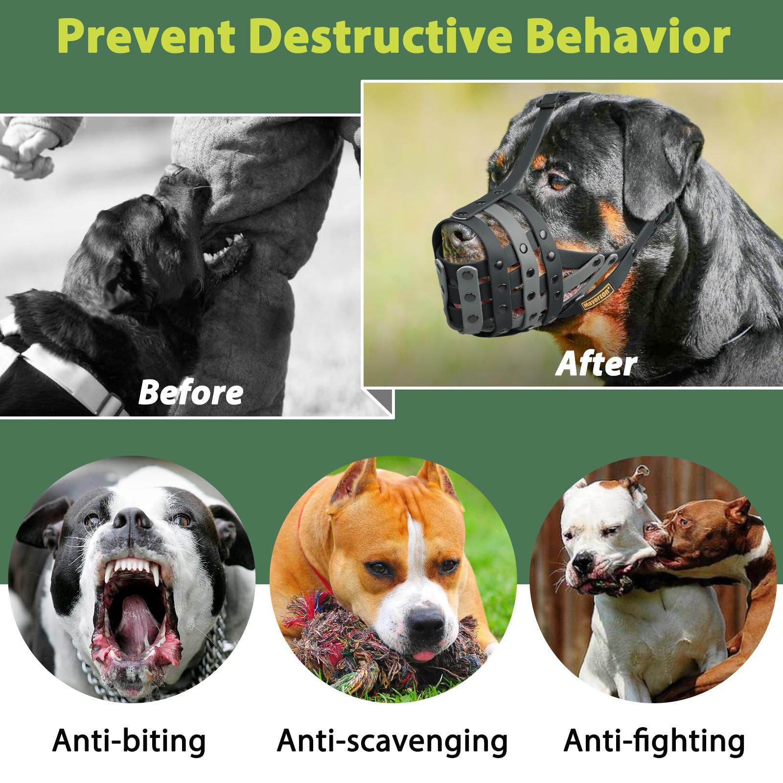 Pitbull Lightweight Basket Muzzle Large Medium Dogs Rottweiler Amstaff Biting