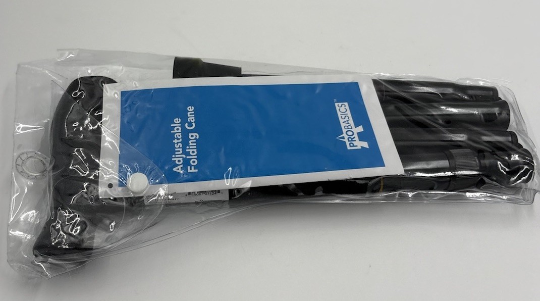 ProBasics Black Adjustable Folding Cane Durable and Portable