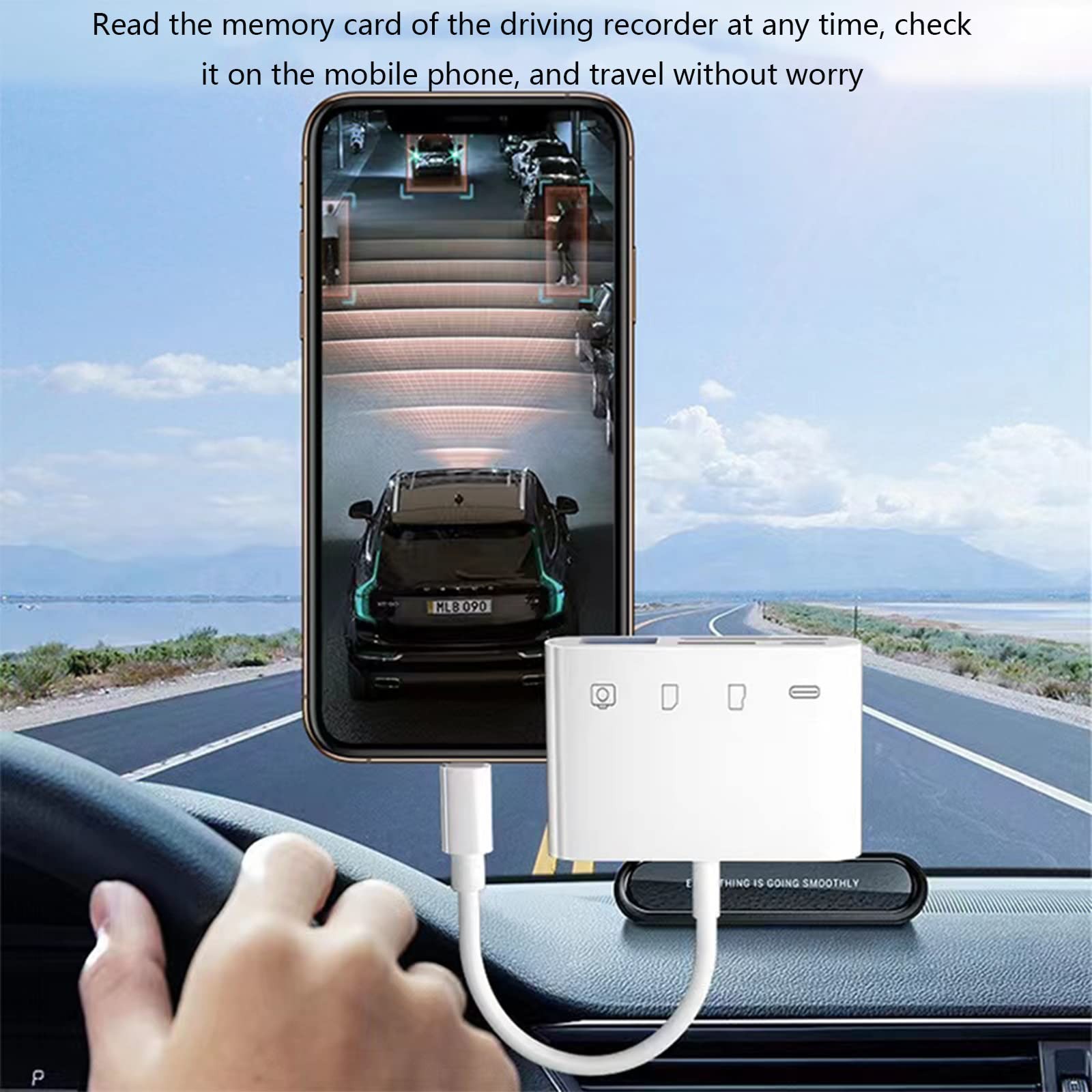 Lightning to SD Card Reader - 4 in 1 Memory Card Adapter for iPhone with USB ...