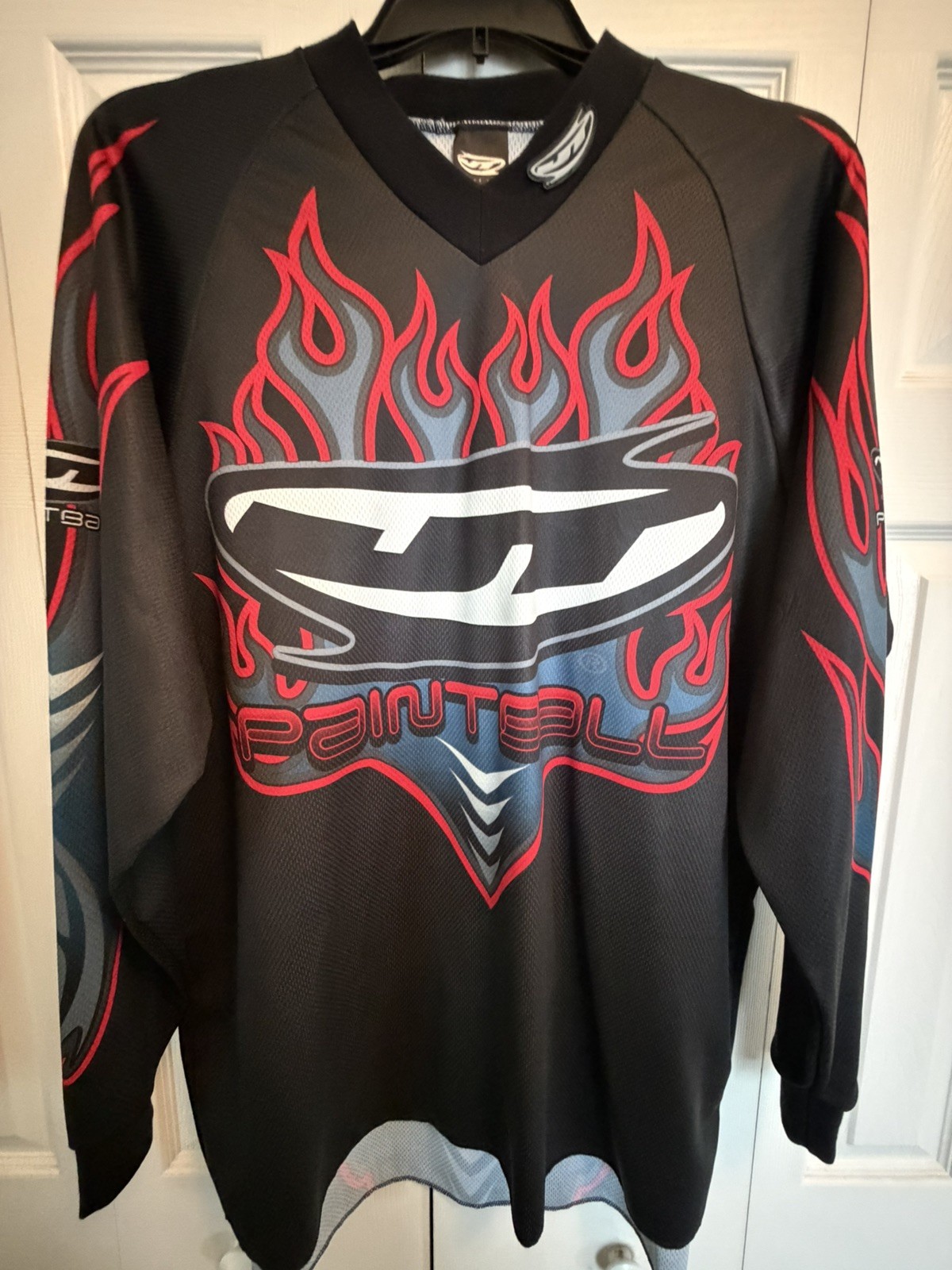 JT paintball jersey Vintage Y2K 2002 USA hot rod flames Riding Shirt Men’s XL