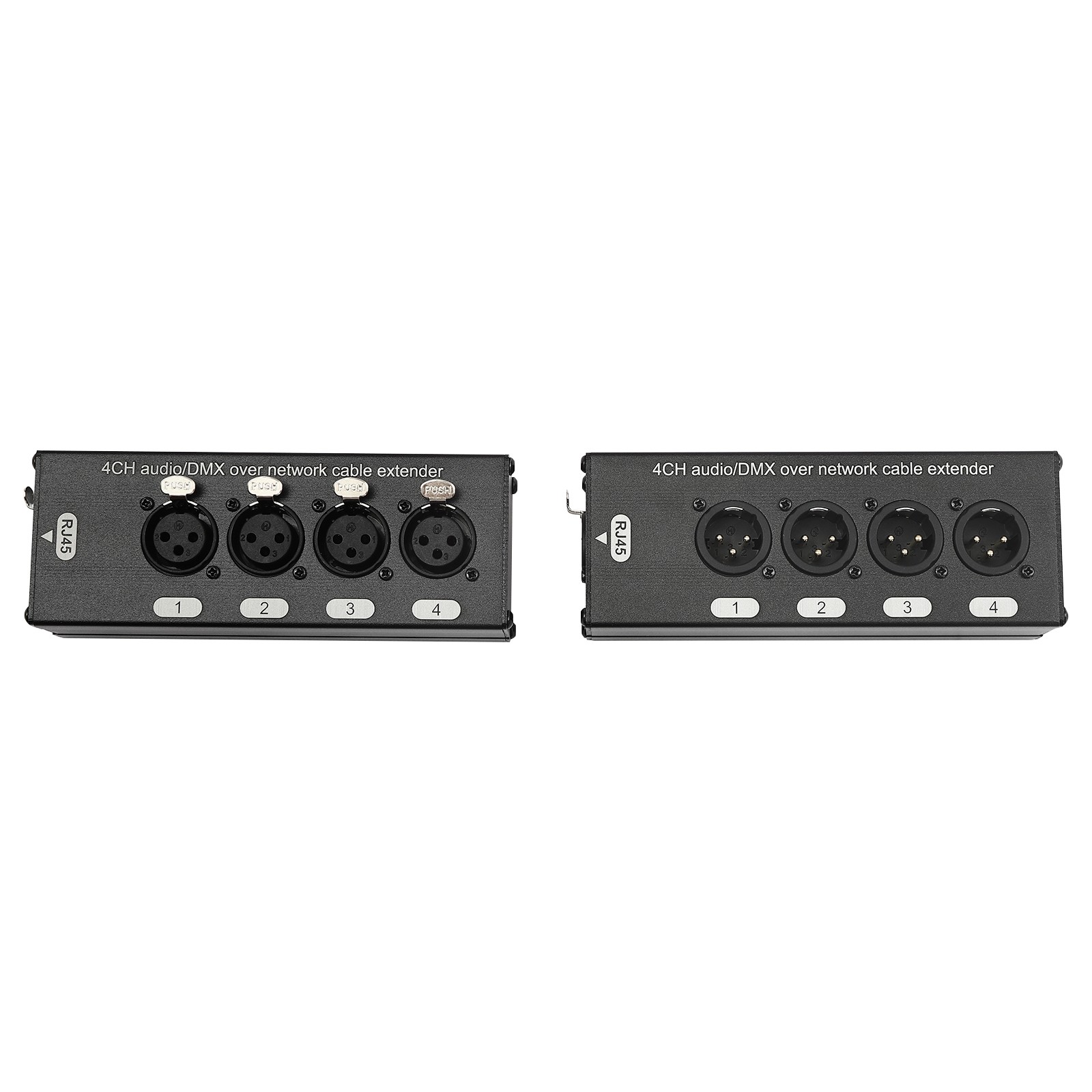 2PCS 4 Channel XLR Male Female to Single Ethercon Audio Network Cable Extender