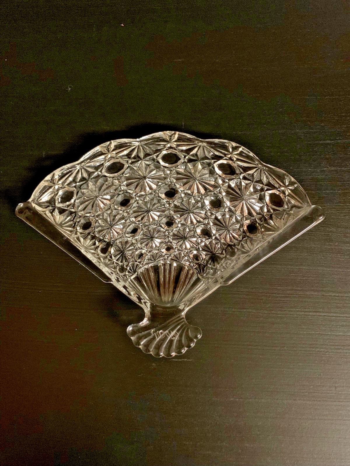 Vintage Avon Daisy & Button Fan Tray Glass 8" x 6"