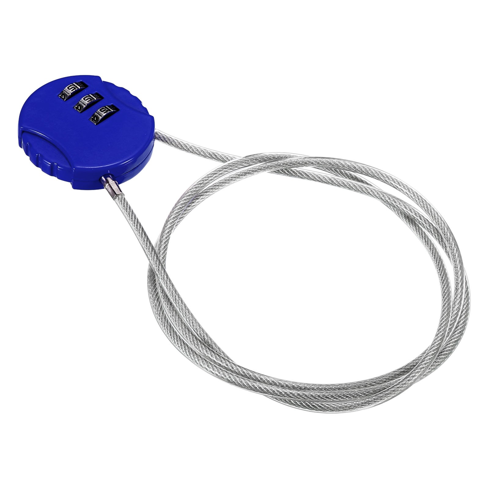 Small Combination Block 31.4", 1pc 3 Digit Luggage Lock, Blue