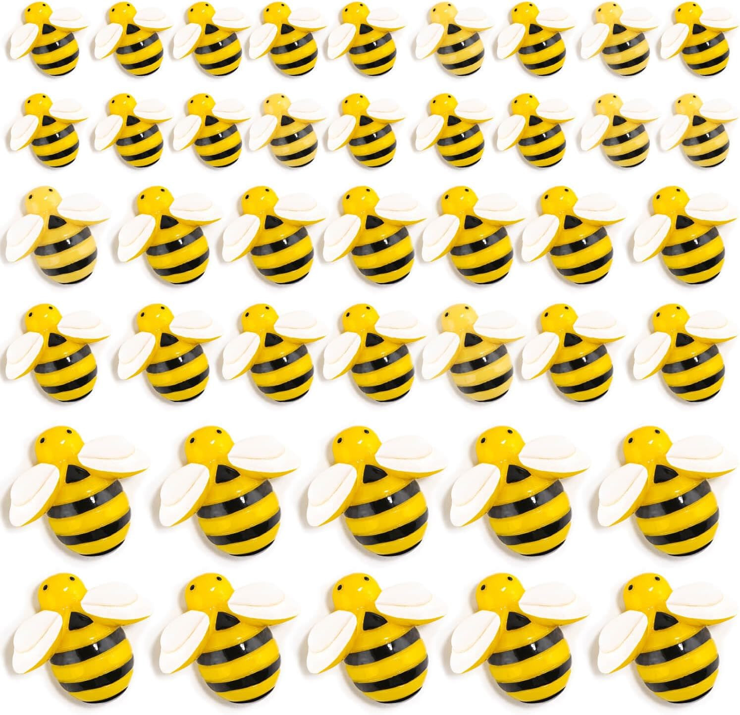 120PCS Bumble Bee Décor, Resin Honey Bees for Crafts, Small Plastic Bees Ornamen