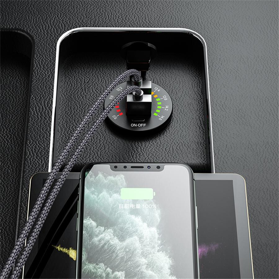 Dual USB Car Cigarette Lighter Socket Phone Charger Power Outlet W/LED Voltmeter