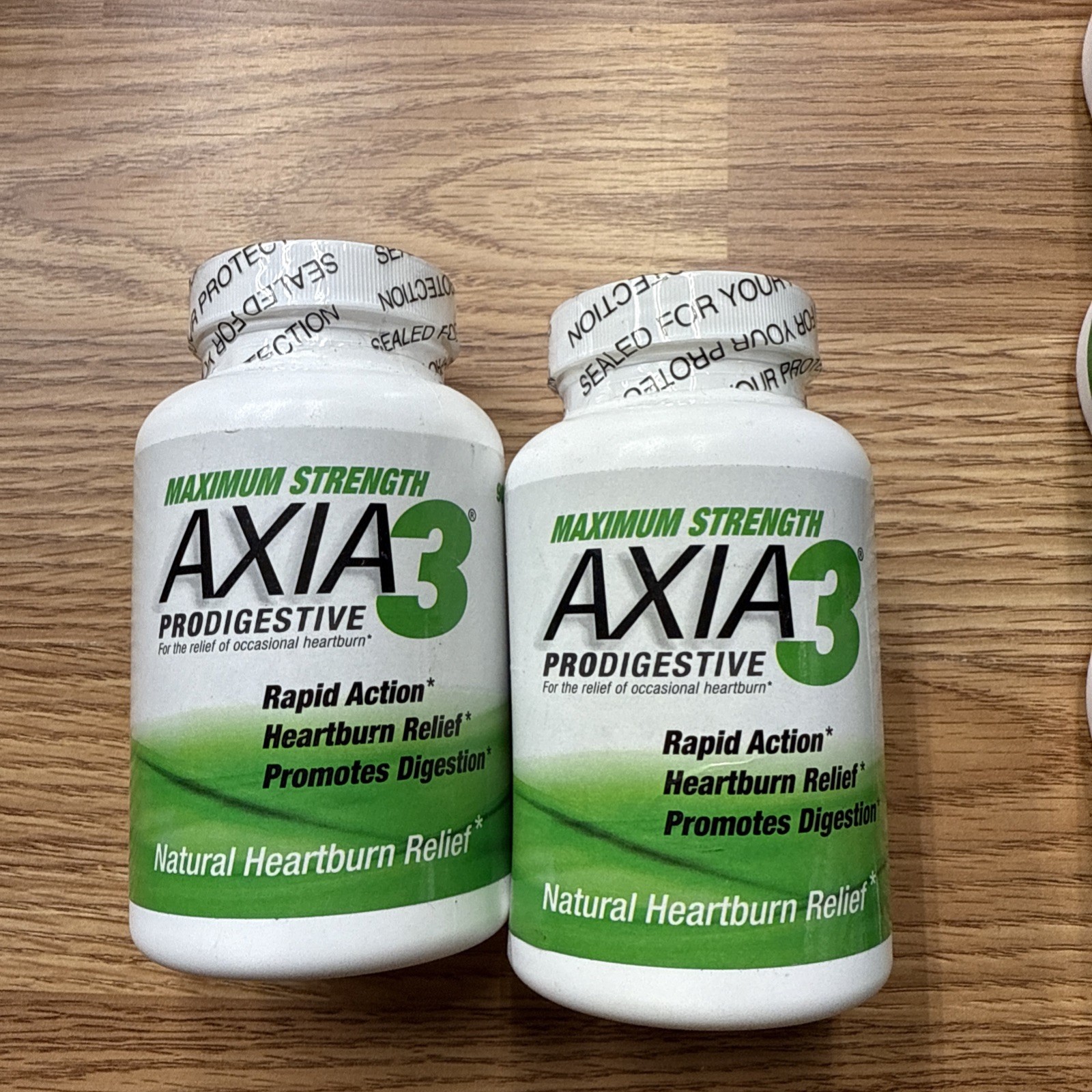 Lot of 2 AXIA3 Maximum Strength Prodigestive Heartburn Relief 90 Tabs each 04/26