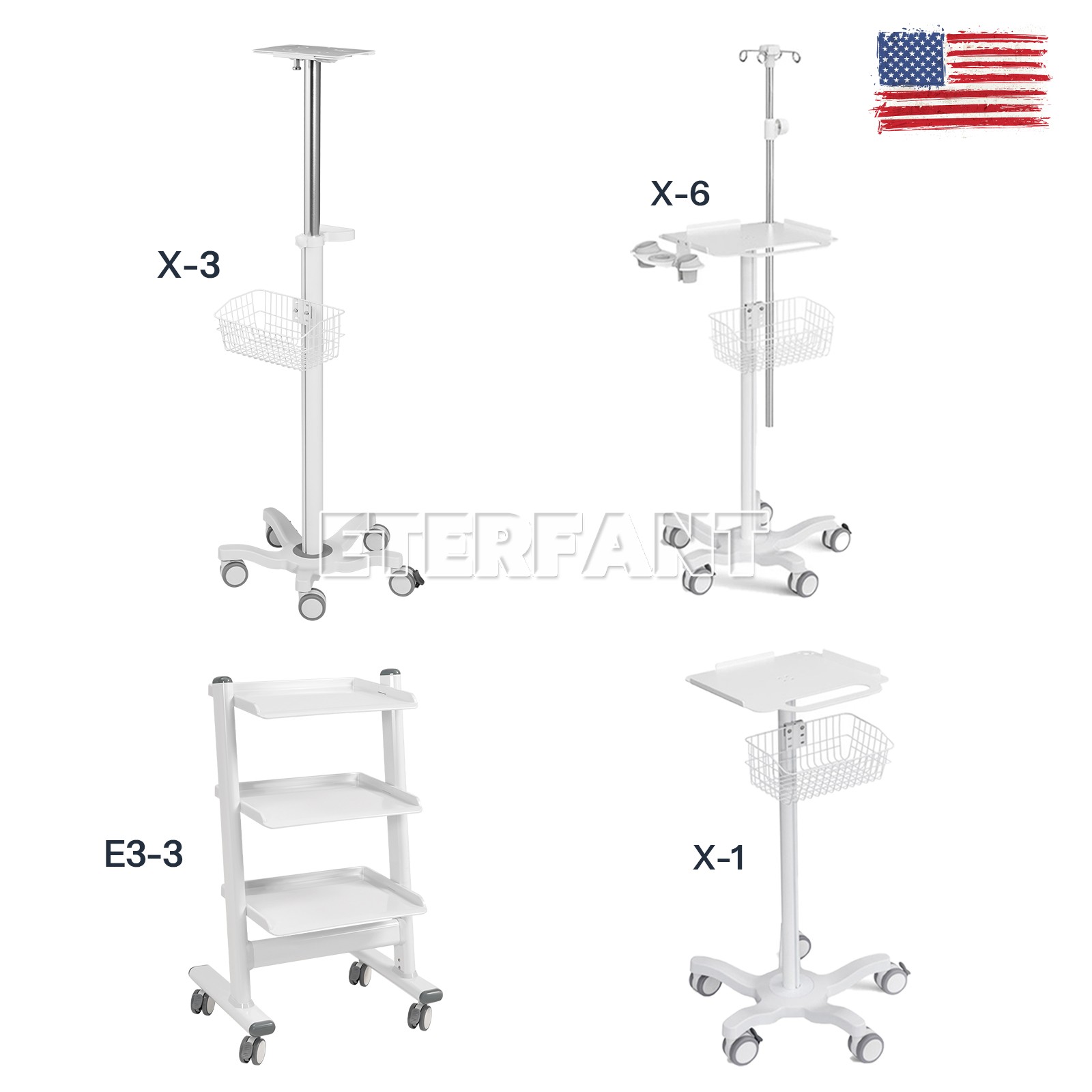 Medical Trolley Cart Mobile Rolling Cart/instrument Stand Medical Tool Cart