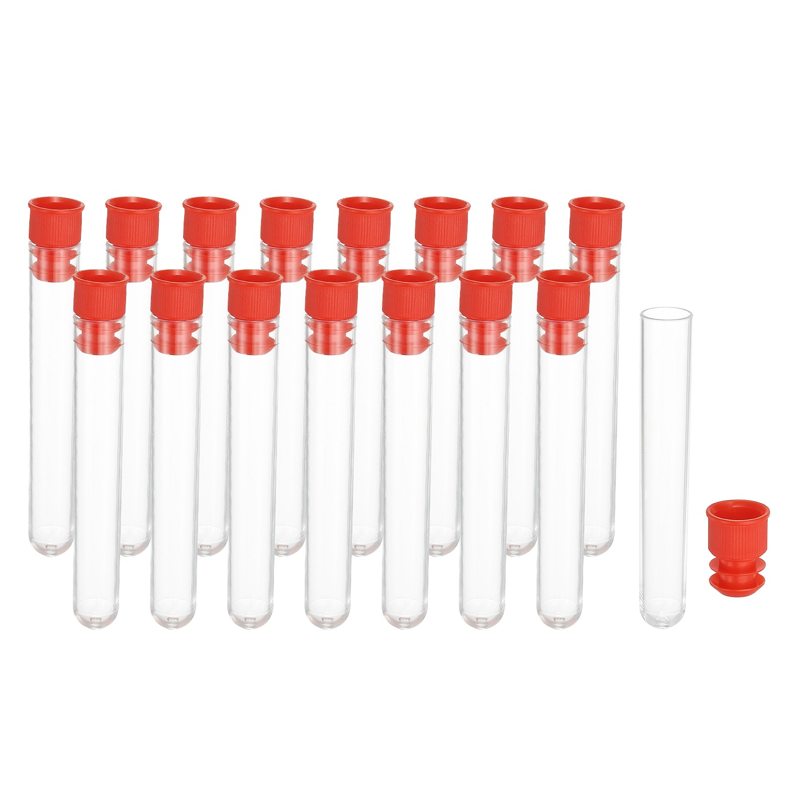 3" Length Plastic Sewing Needle Storage Holder, 16 Pcs Clear Pin Tube Red