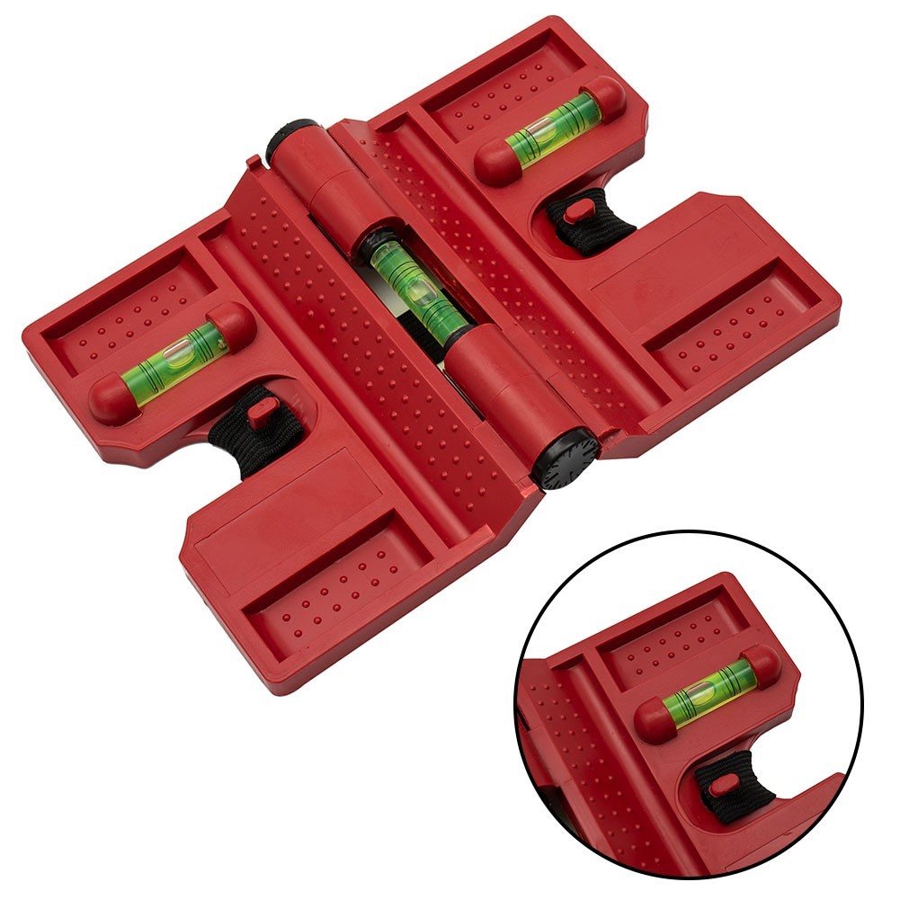 Fence Post Level Tool Versatile Adjustable Plastic Red Vertical 3 Vials