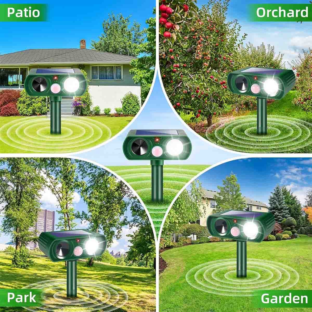 4 Pack 2026 Ultrasonic Repellent Solar Animal Repeller with Motion Sensor Device