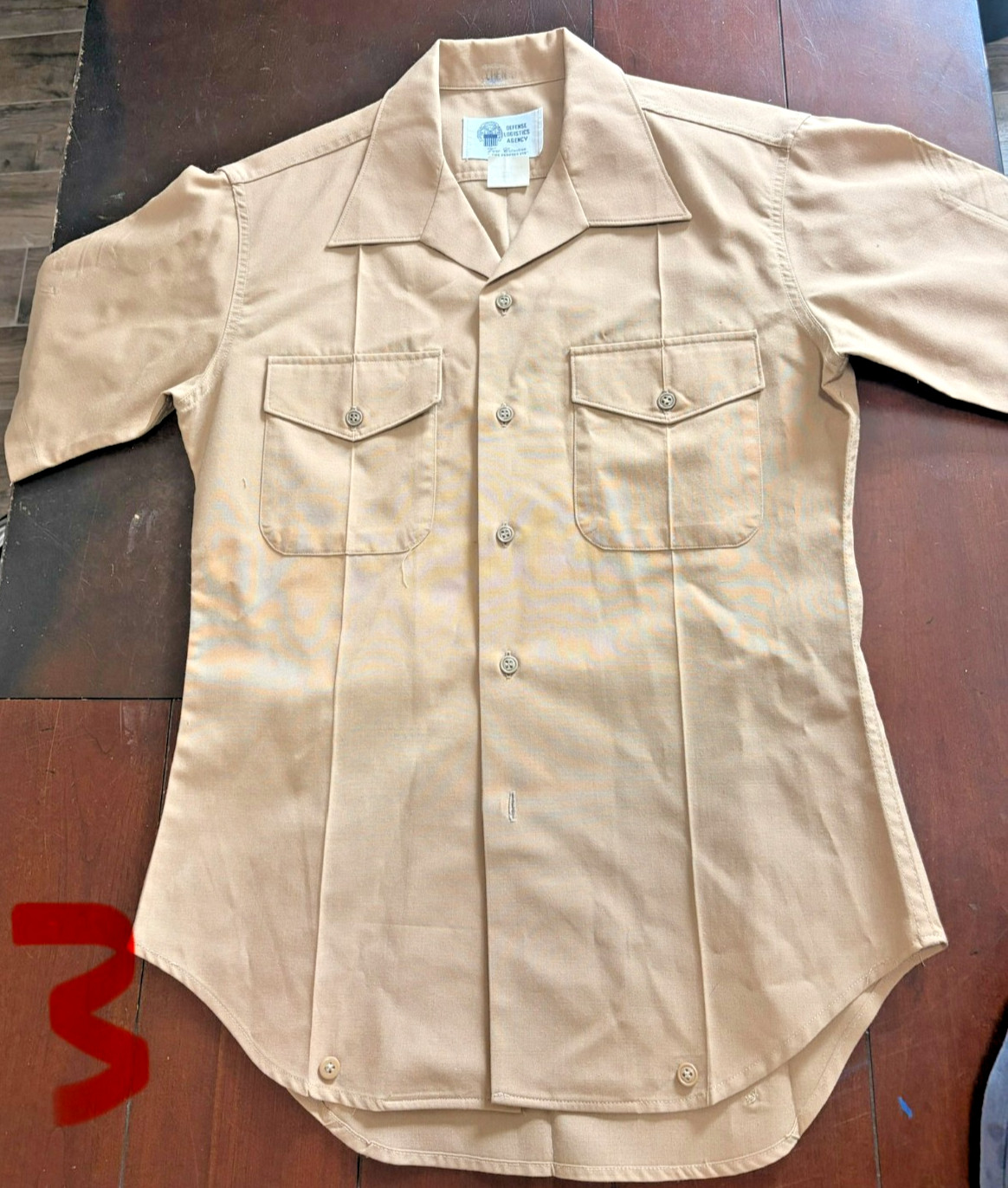 USMC Men’s Khaki Short Sleeve Service Shirt Size 16 Used Good