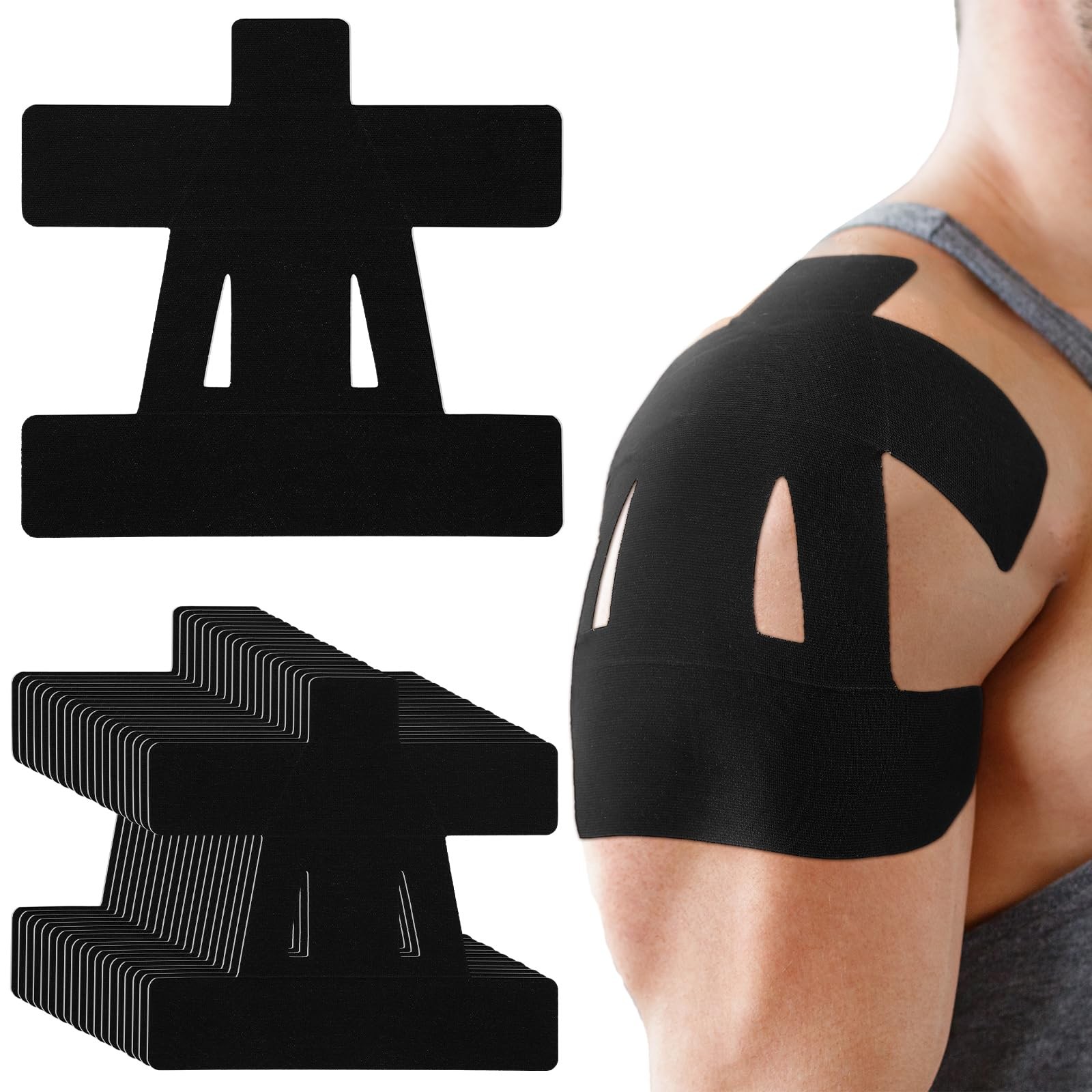 20 Count Kinesiology Tape for Shoulder Pain Relief Pre Cut Sports Waterproof