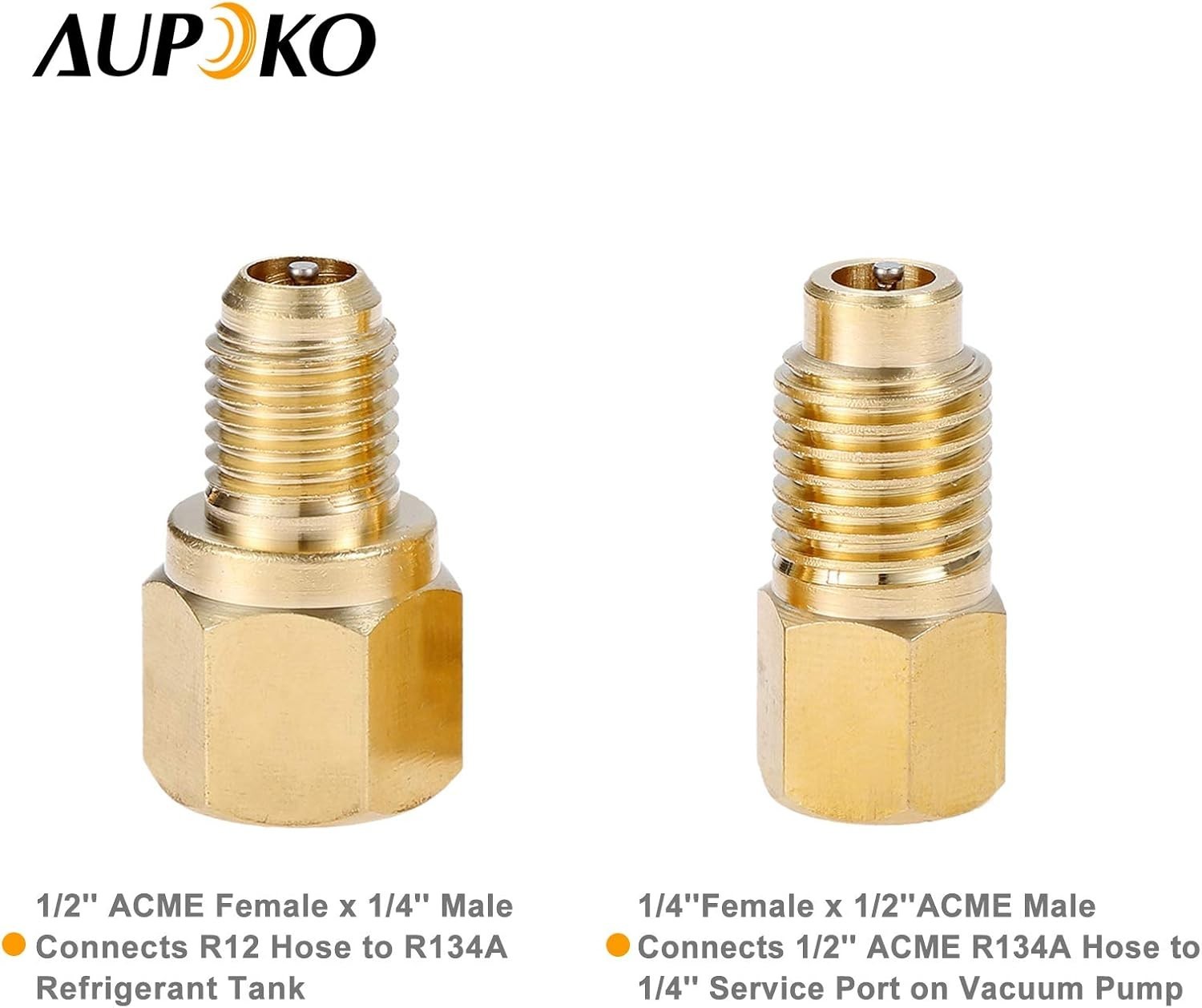 R12 to R134a Adapters, R134A Refrigerant Tank Adapter Kit with Valve Core R