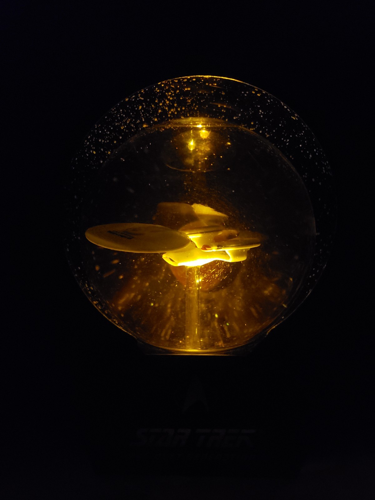 1993 Star Trek Lighted Musical Star Water Globe The Next Generation Pre Owned