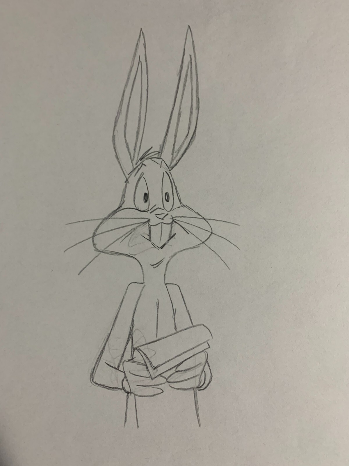 BUGS BUNNY 12.5x10.5" Animation Production Pencil Drawing FVF 7.0 #43