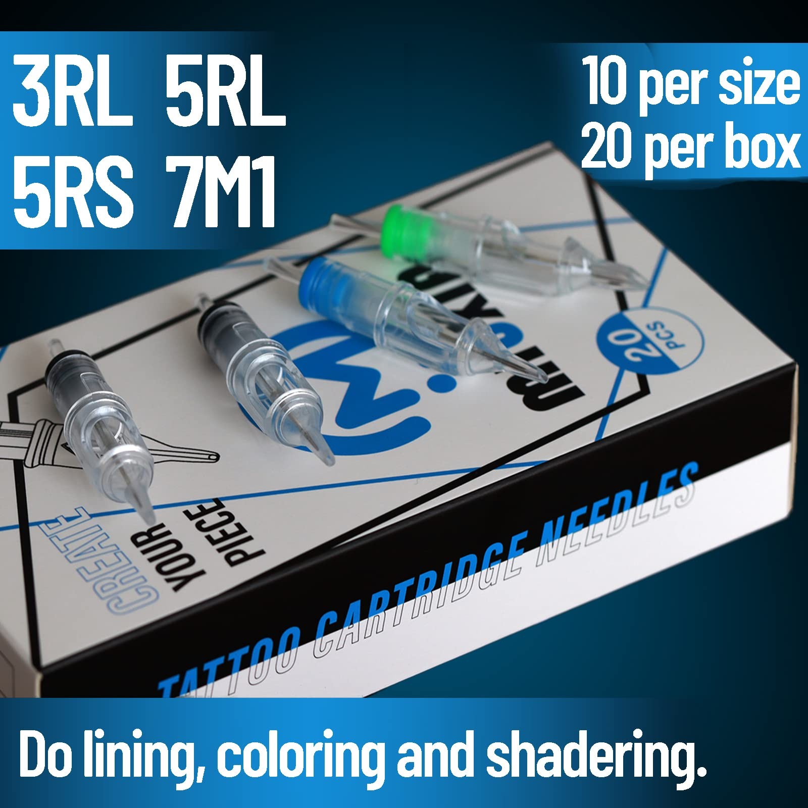 MIUXIA Tattoo Cartridge Needles 40Pcs Assorted Mixed Needle...