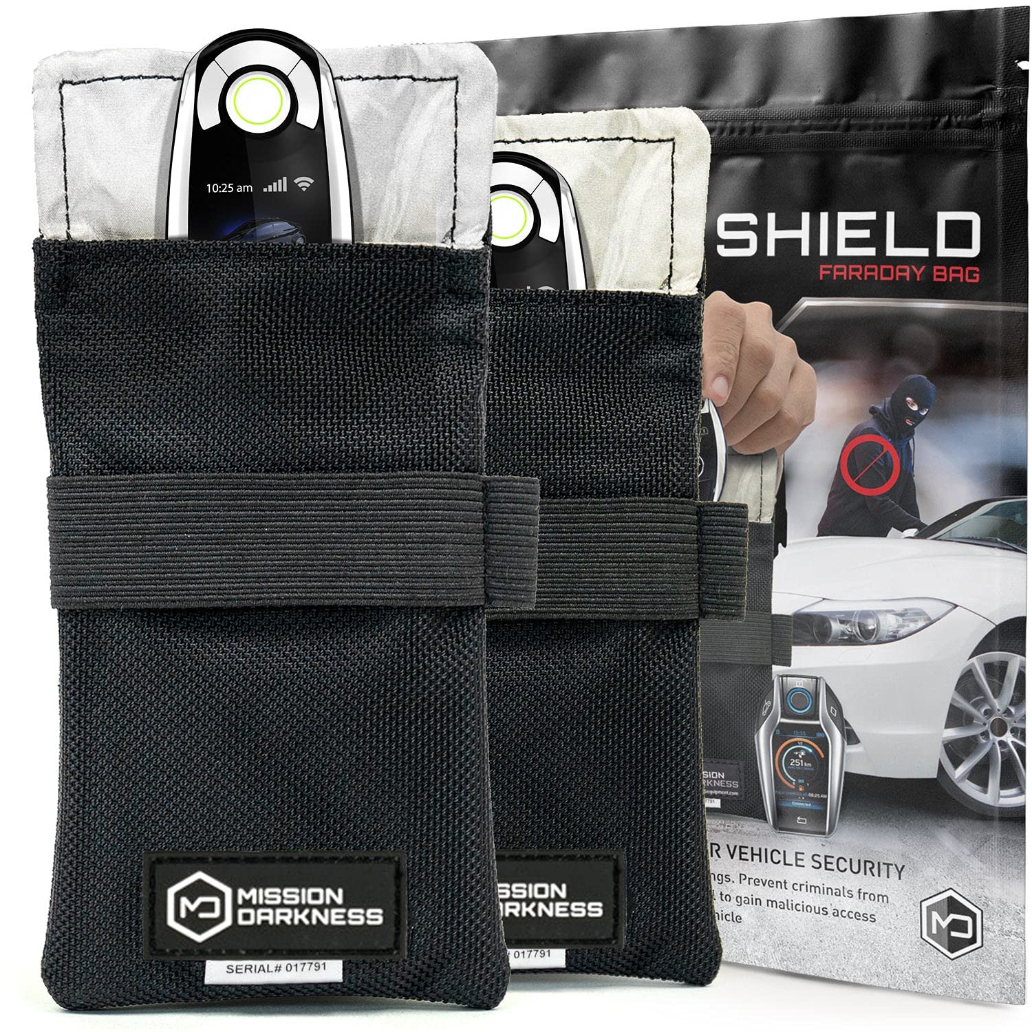 Mission Darkness Faraday Bag for Keyfobs (2-Pack) // RF 2 Pack, Black