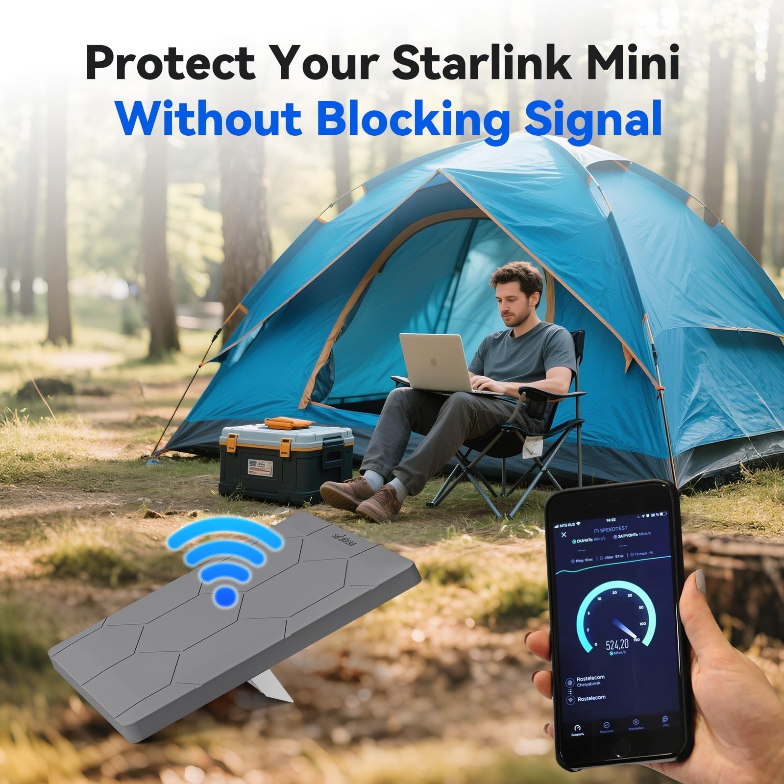 Starlink Mini Protective Cover Case, Hailproof Liquid Silicone Protective Cas...