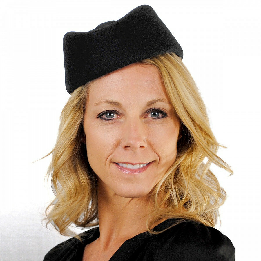 sur la tete Stewardess Wool Pillbox Hat