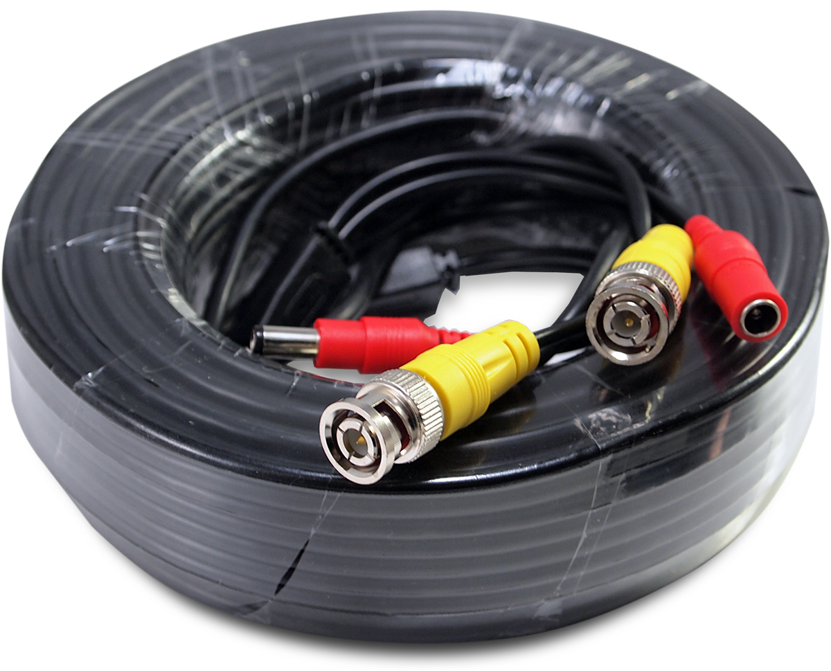 1x 50 Feet Ready Made Video Power Siamese CCTV Cable For CCTV Security Camera B