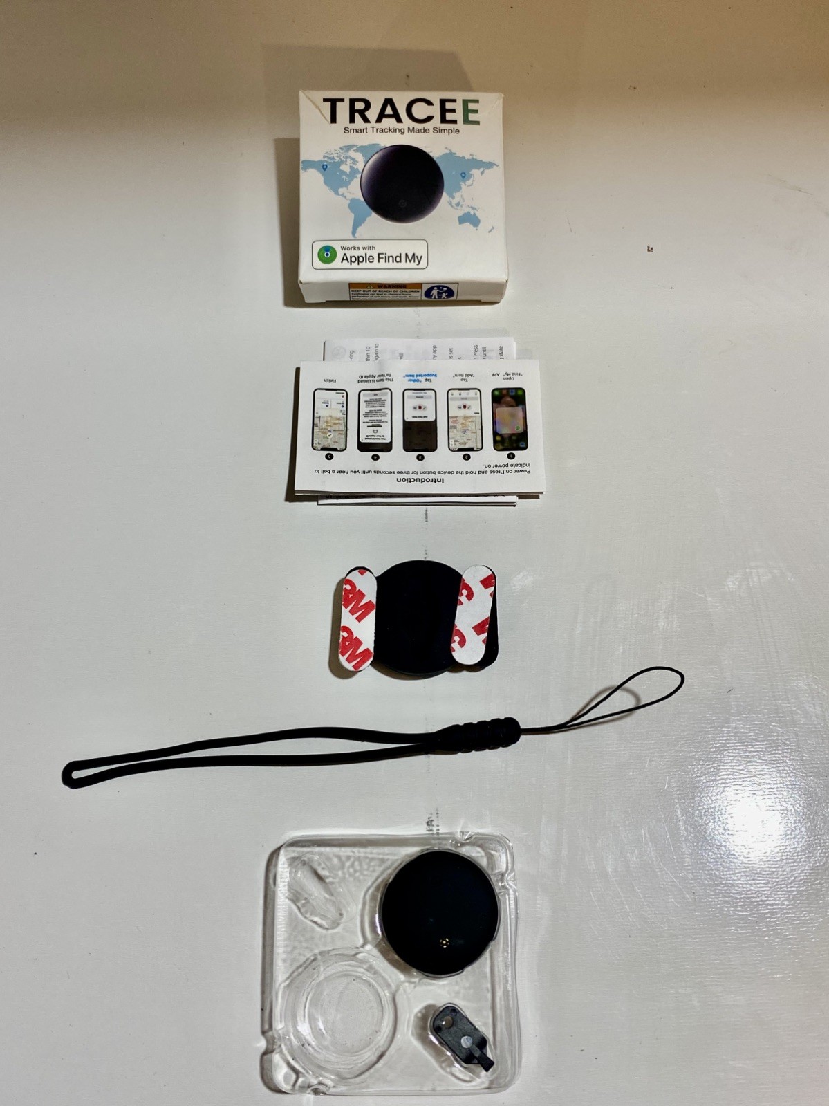 TRACEE Bluetooth Smart Tracker Tag Locator for Apple, Black