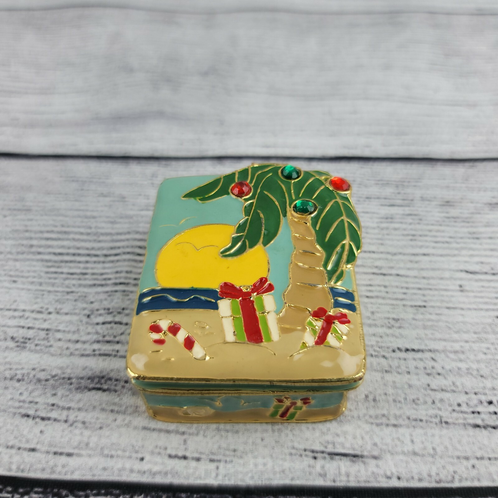 Holiday Beach Scene Trinket Box