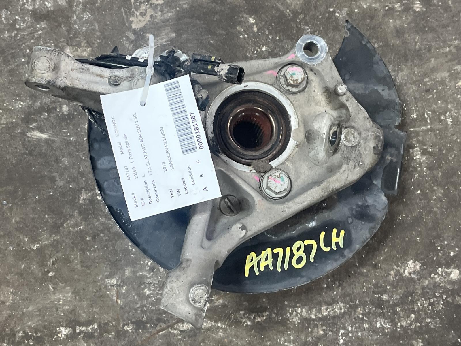 Used Front Left Steering Knuckle fits: 2018 Chevrolet Equinox Front Left Grade A