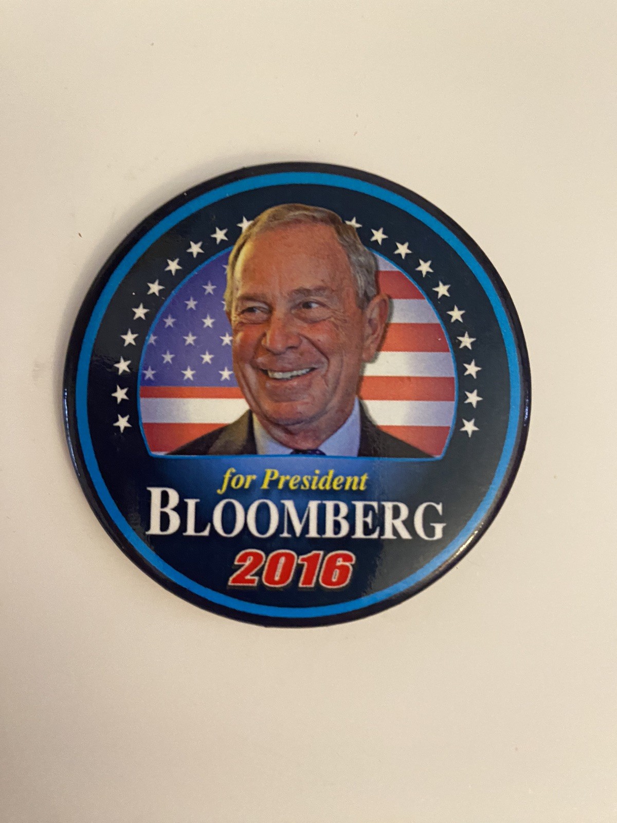 Bloomberg For President 2016 Pin Back Button P81