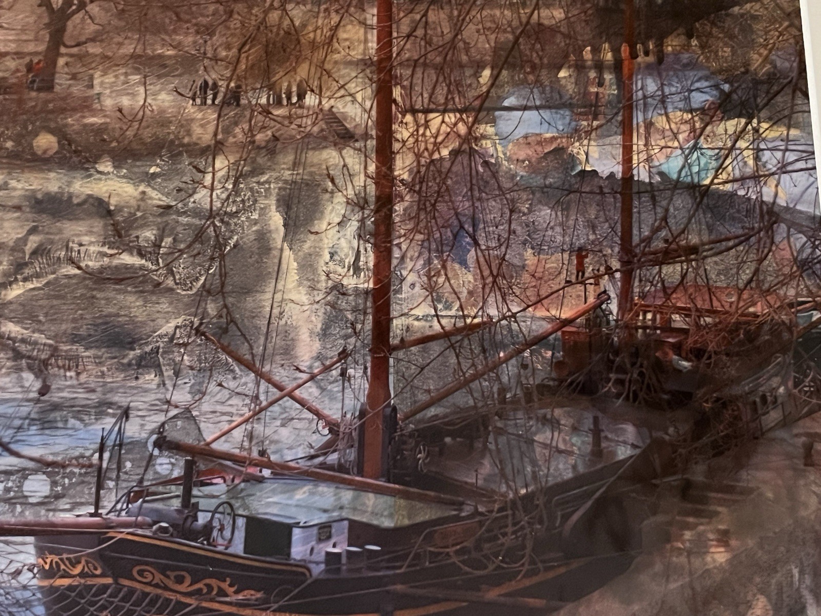 14 X 11 Mixed Media Artwork In White Border Theme: Ship