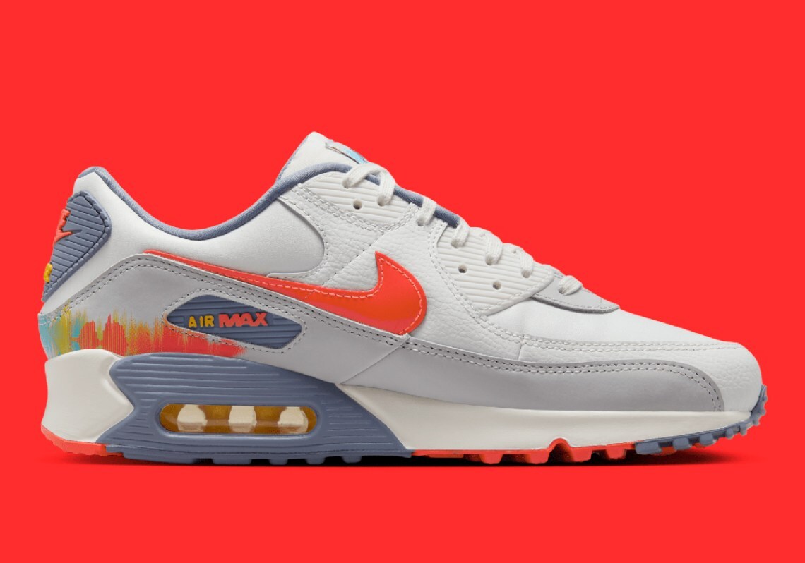 Nike Air Max 90 PRM Sound Wave Summit White Crimson Nby HJ9147-121 sz 11 Men's