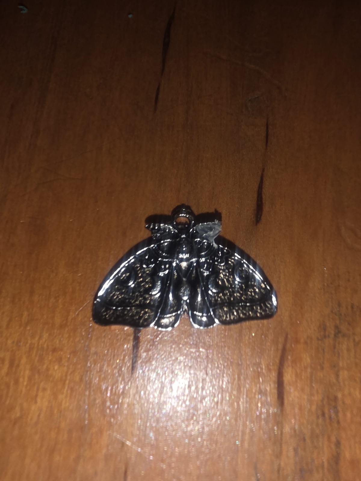 Small Obsidian Moth Pendant charm  Mold (mould) with triple moon Goddess 2 Cm