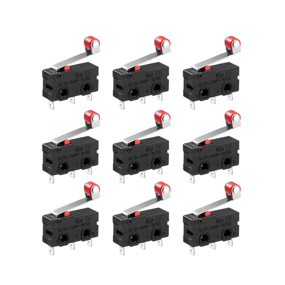 12PCS Micro Switch 250V 5A Micro Switch Roller Lever for Electronics Experiments