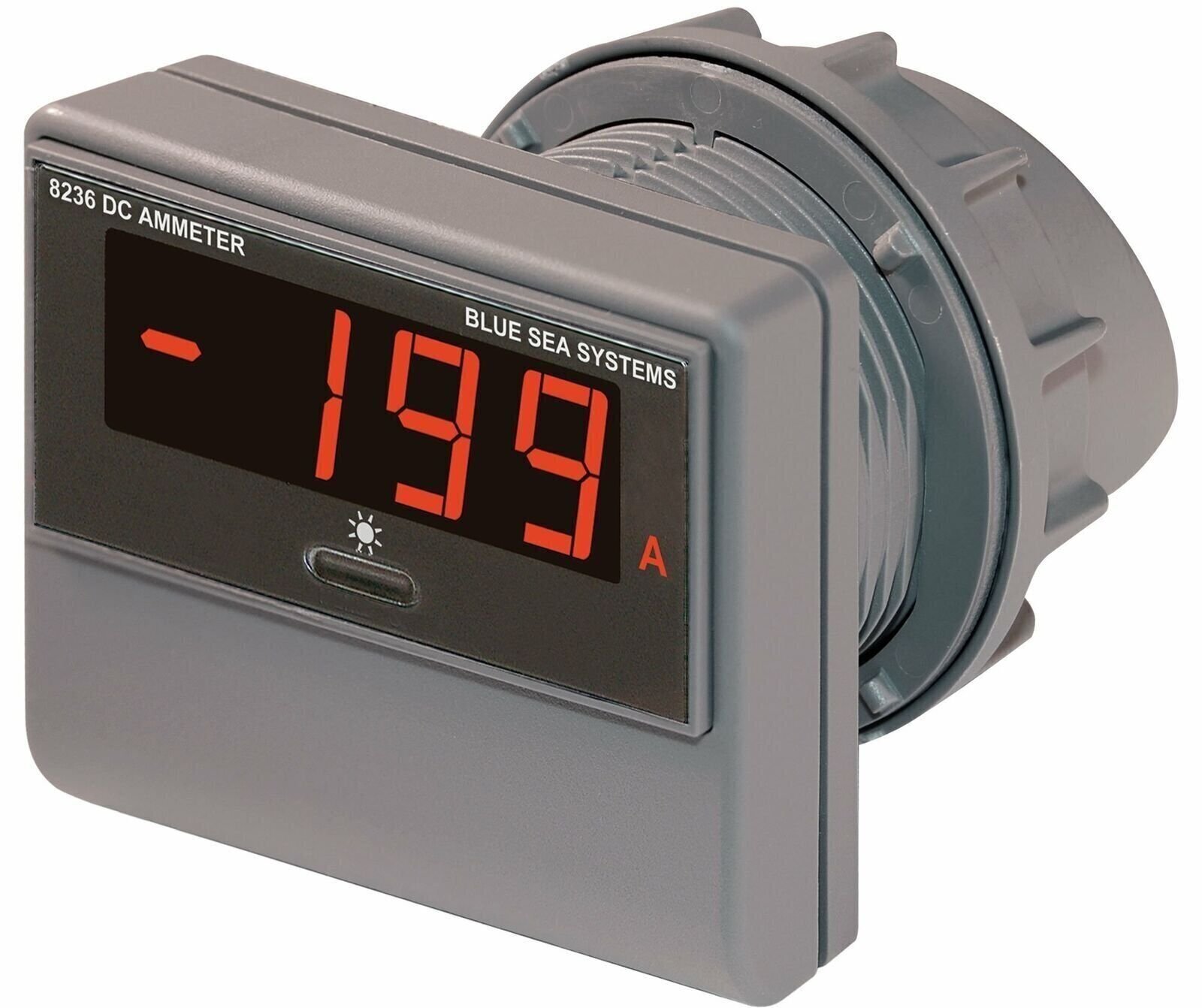 Blue Sea DC Digital Ammeter w/500 Amp Shunt Splashproof Front 8236