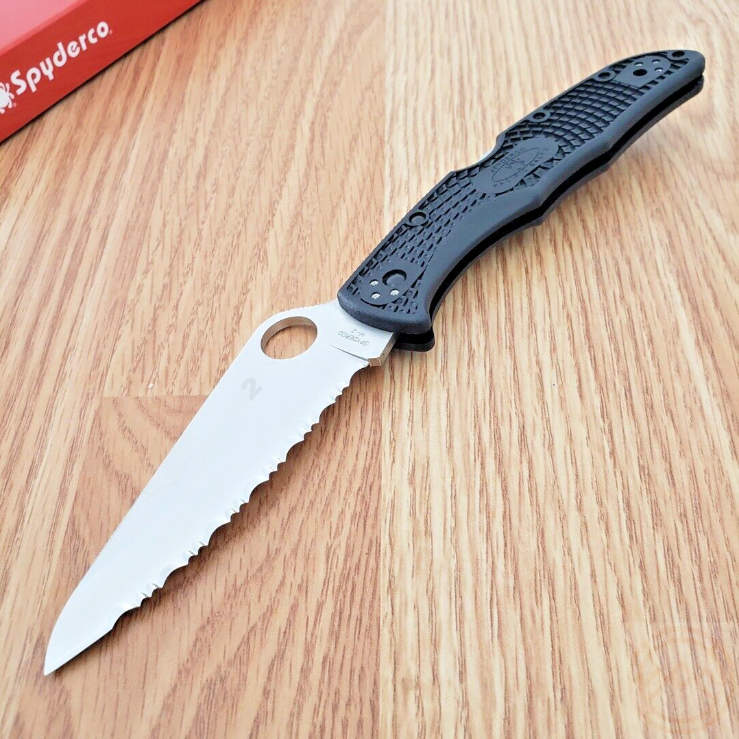 Spyderco Pacific Salt 2 Folding Knife 3.75" H2 Steel Blade Black FRN Handle
