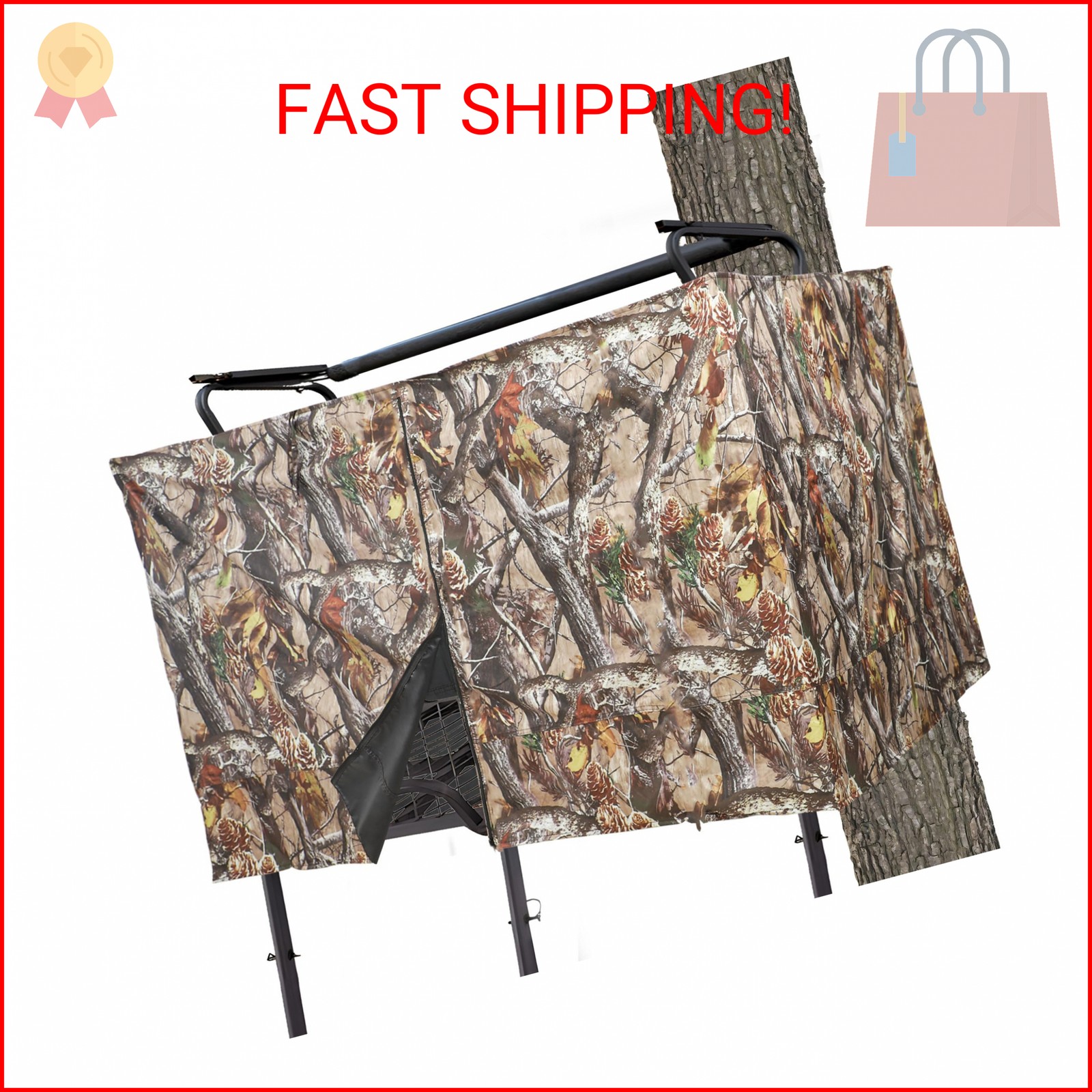 Maniaacer Hunting Tree Stand Blinds Cover 142" x 35" Extra Large Camouflage Univ