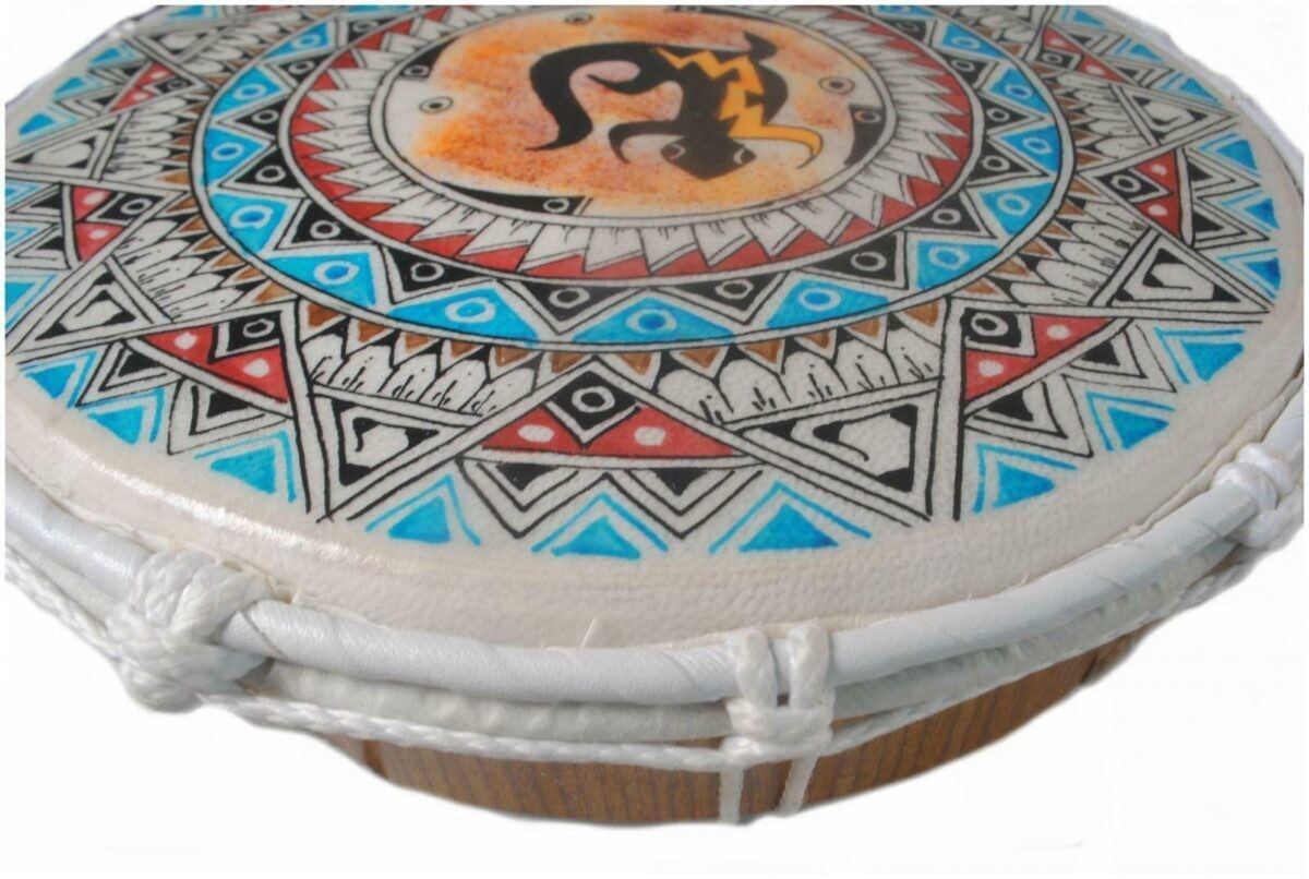 Handmade Native American Style Hand Tambour Tambourine Drum & Stick Fair Trade