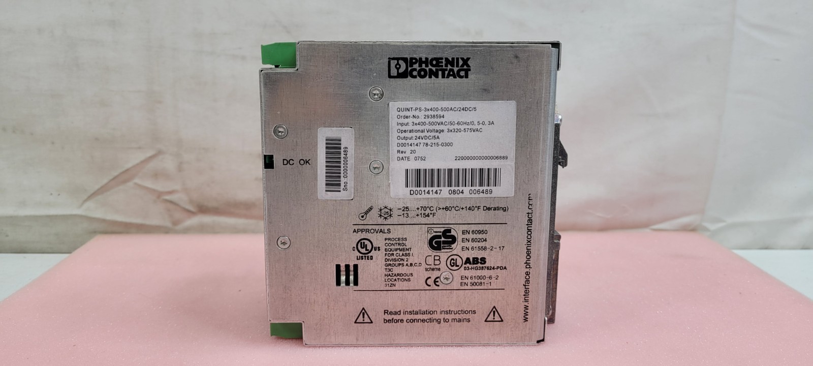 Phoenix Contact QUINT-PS-3x400-500AC/24DC/5 2938594 Power Supply NEW IN BOX
