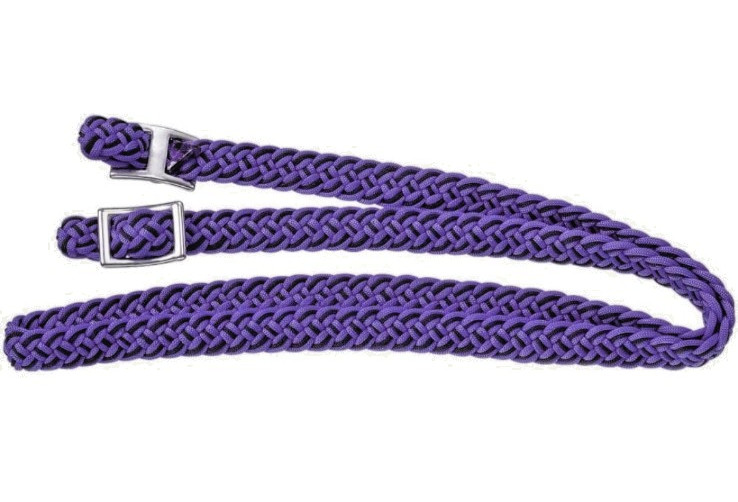 Purple and Black Flat Mini Contest Rein 3/4" x 5'