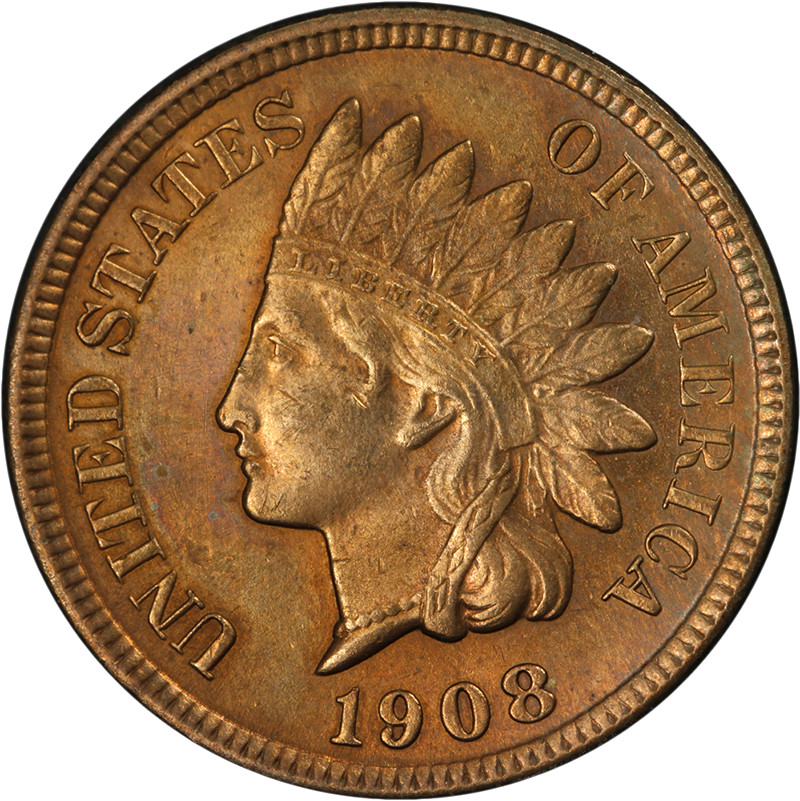 1908-S Indian Cent Choice BU+ Great Eye Appeal Strong Strike