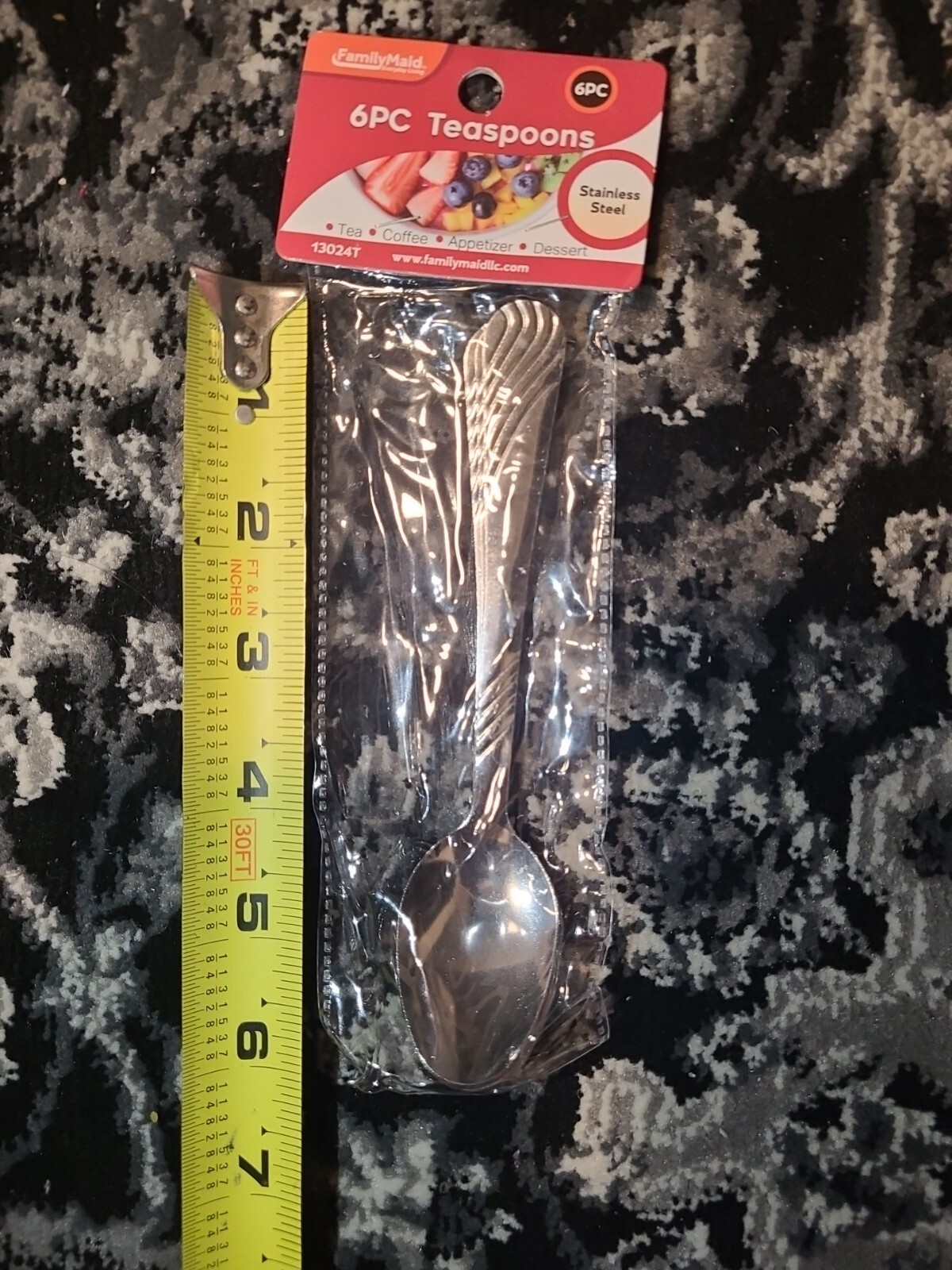 6 Sugar Spoons Set Coffee Tea Spoon Stainless Steel Tiny Small  5.75" X 1.25"