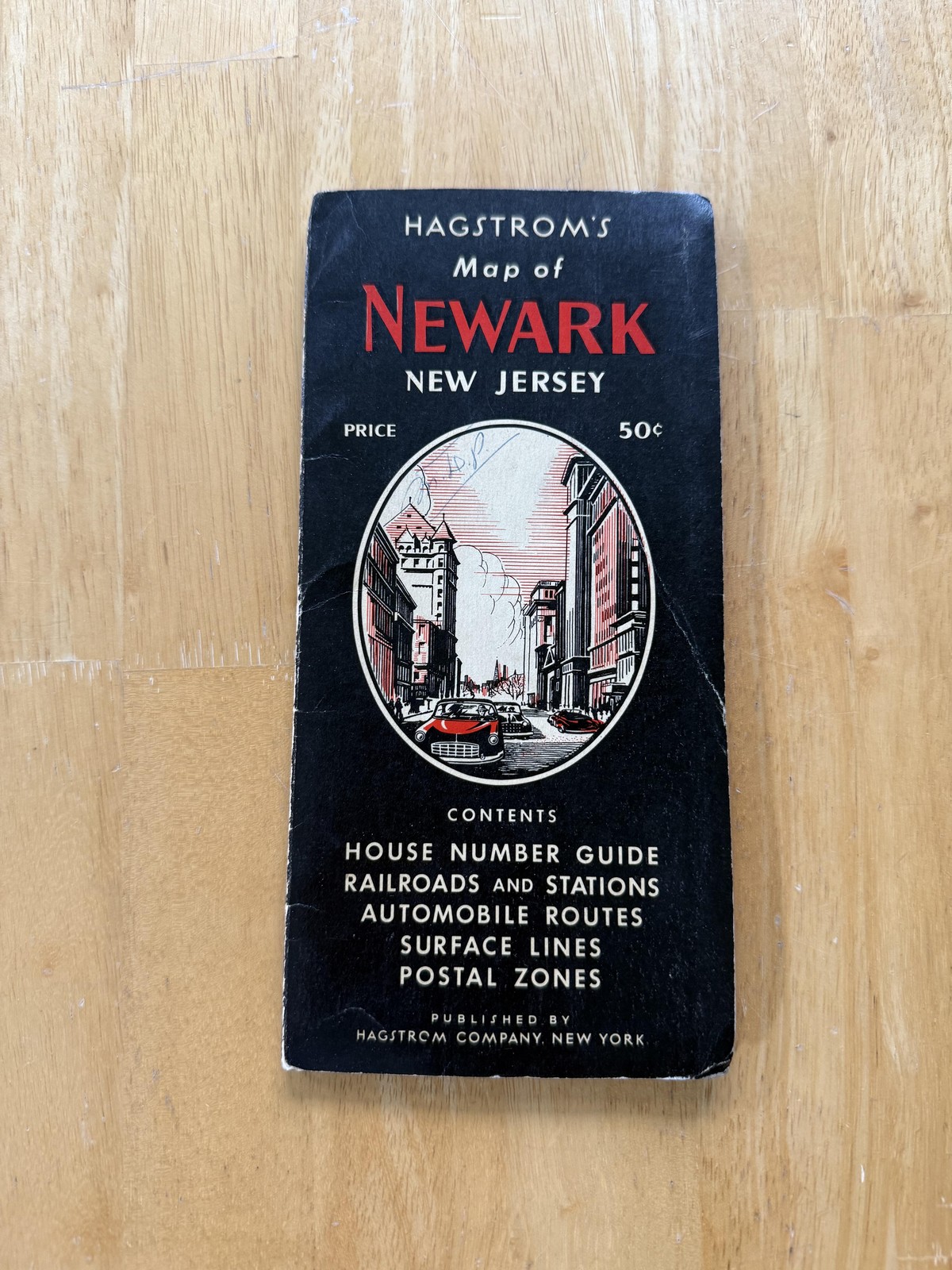 Vintage Hagstrom Newark New Jersey Street House Number Map Folded Brochure USA