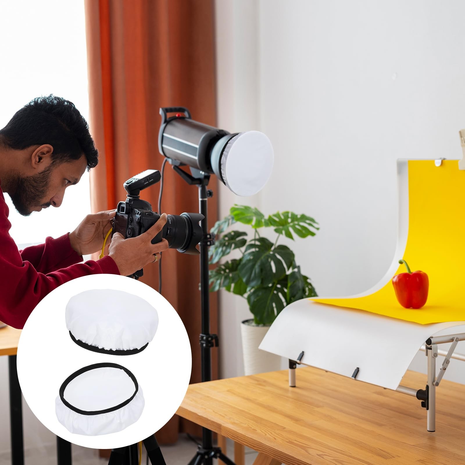 7-Inch Diffuser Light Socks for Studio Strobe Reflectors - 5 Pack
